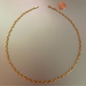 12K Gold Filled 18” Herringbone Braided Necklace